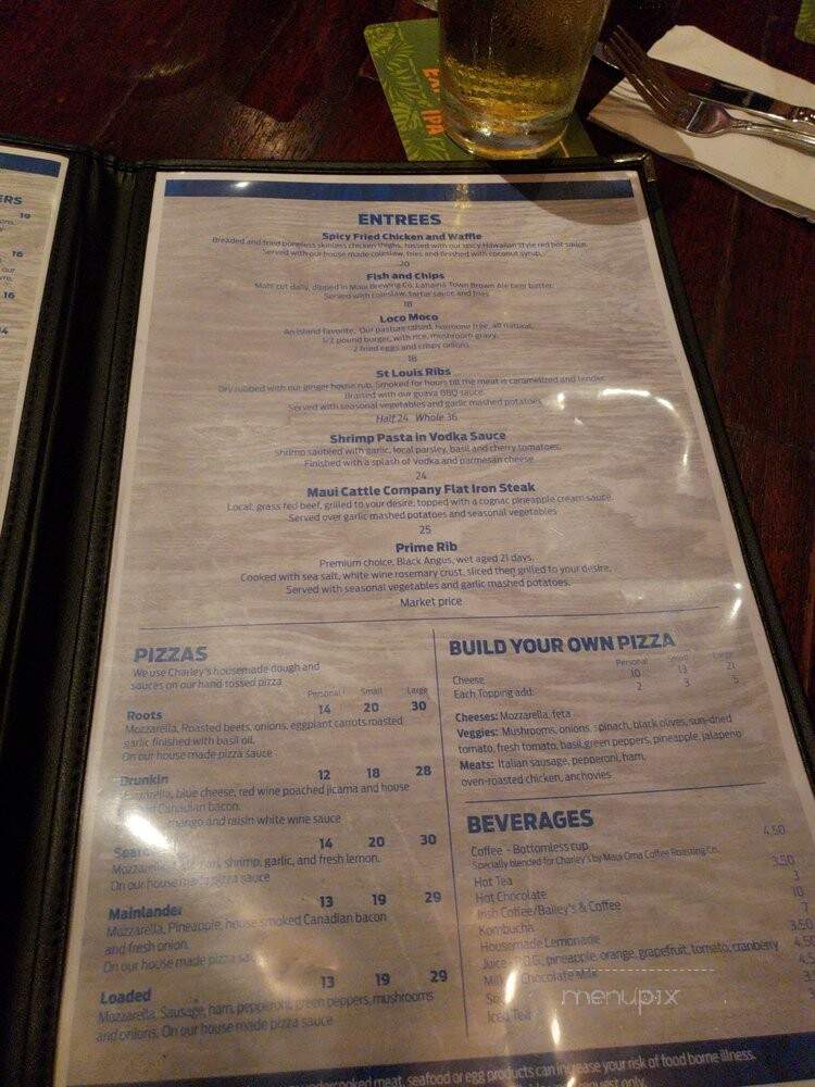 Charleys Restaurant - Paia, HI menu_pic