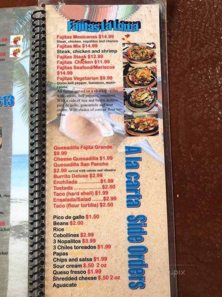 Las Lomas Restaurant - Clarksville, IN menu_pic