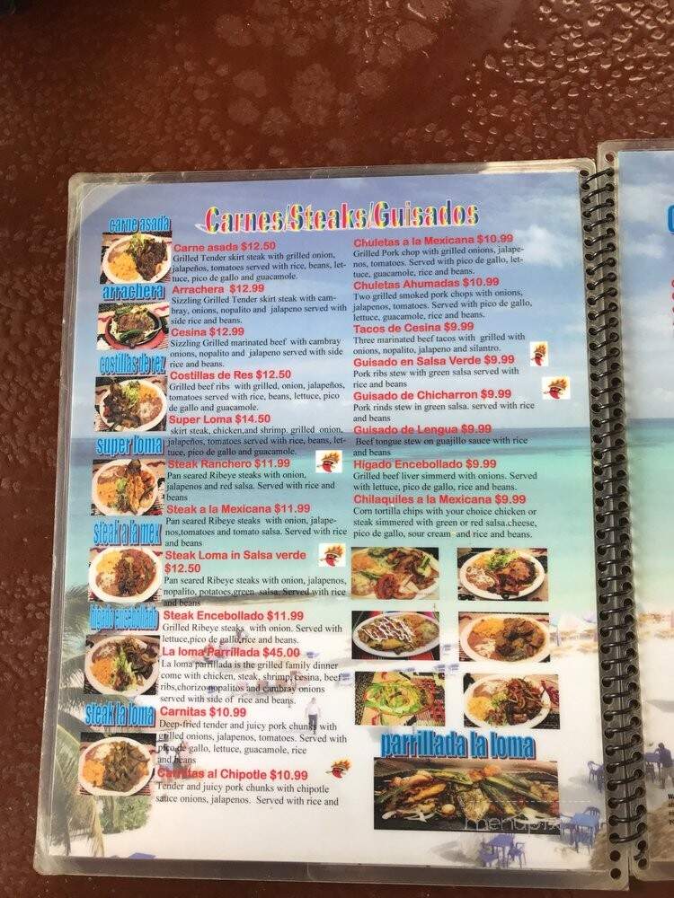 Las Lomas Restaurant - Clarksville, IN menu_pic