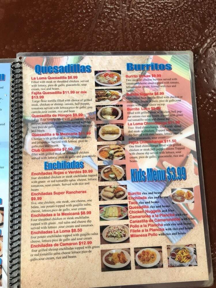 Las Lomas Restaurant - Clarksville, IN menu_pic