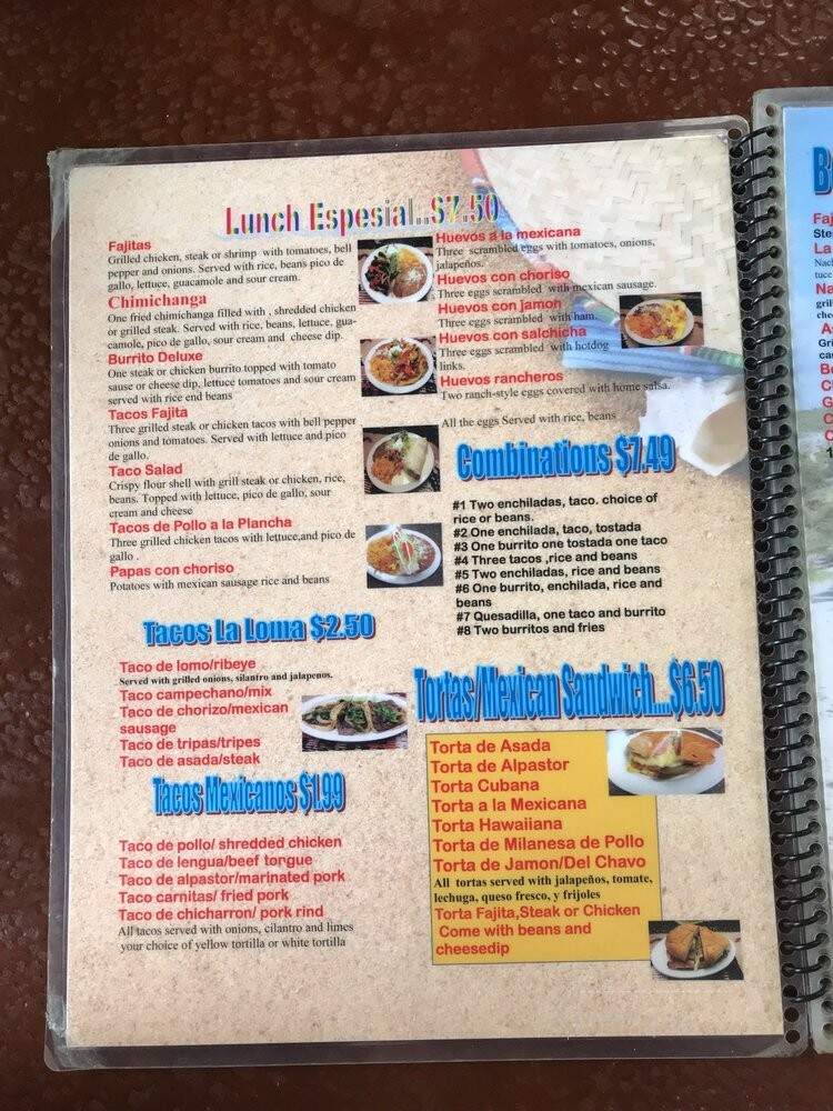 Las Lomas Restaurant - Clarksville, IN menu_pic