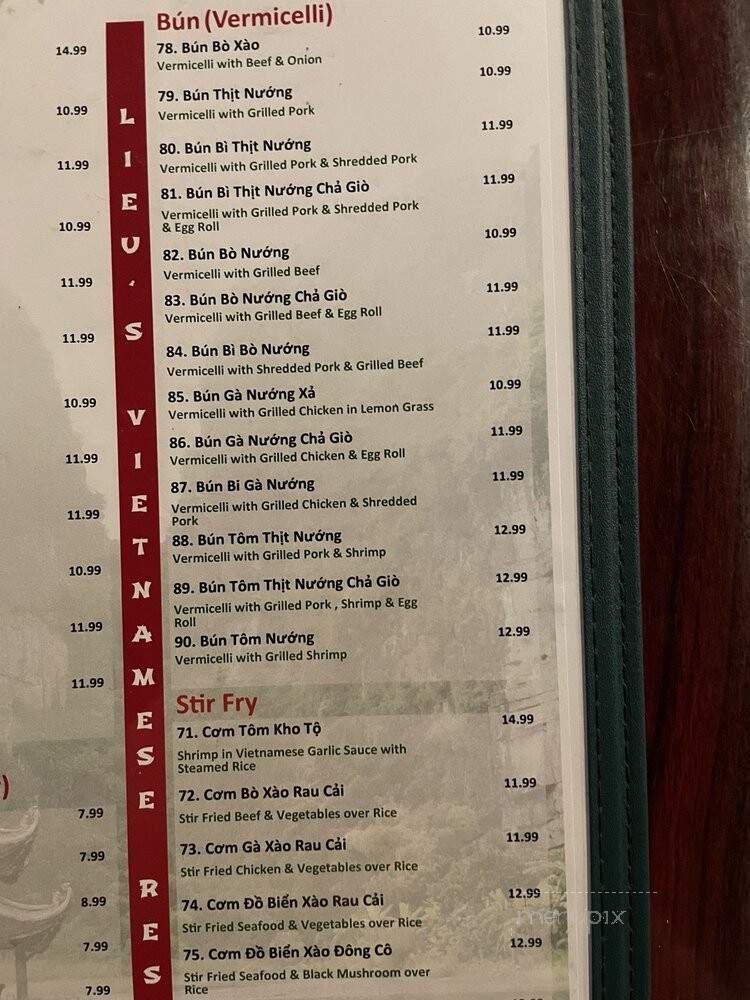 Lieus Vietnamese Restauntant - Fort Worth, TX menu_pic