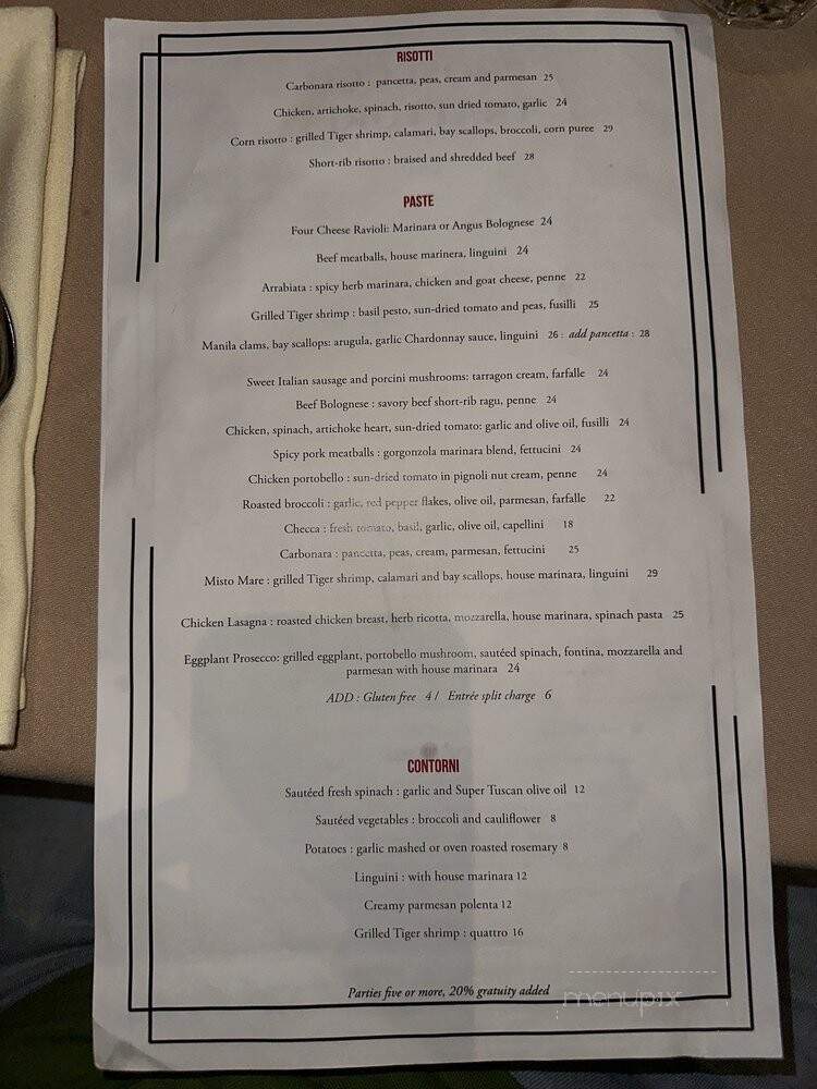 Prosecco - Toluca Lake, CA menu_pic