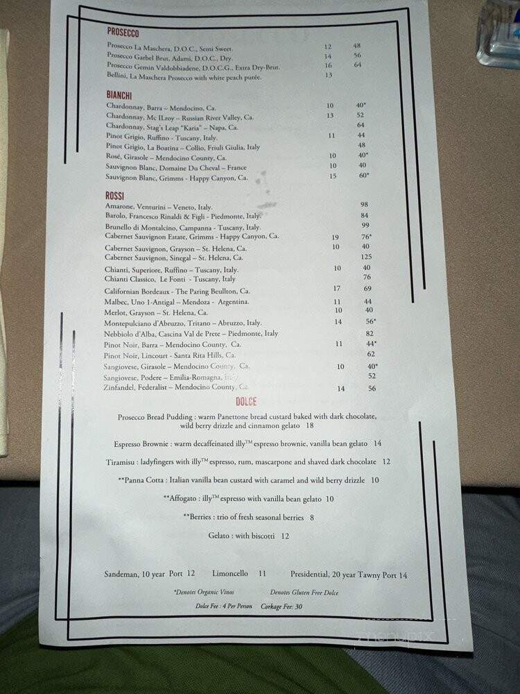Prosecco - Toluca Lake, CA menu_pic