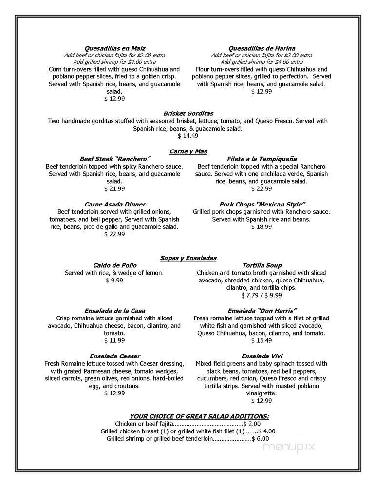 La Hacienda - Boerne, TX menu_pic