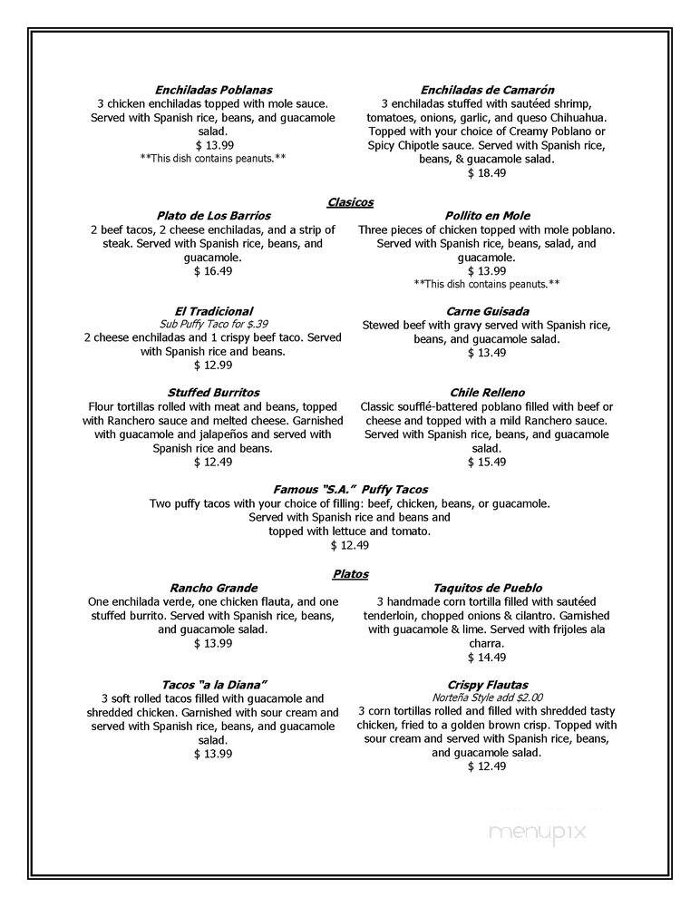La Hacienda - Boerne, TX menu_pic