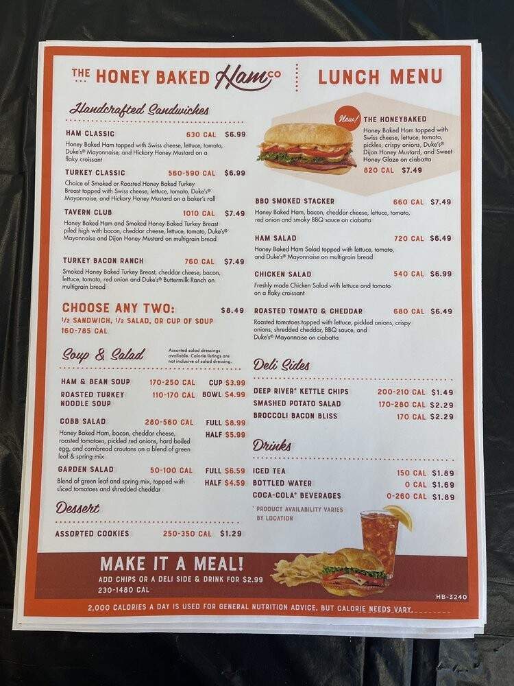 The HoneyBaked Ham Company - Newington, CT menu_pic