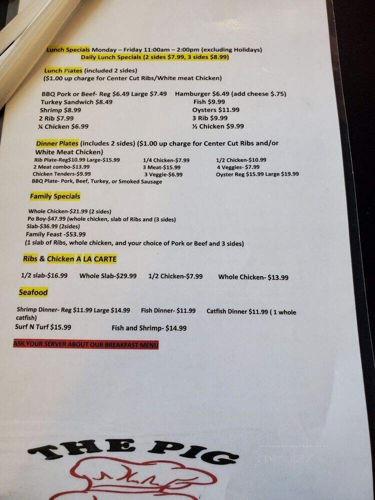 The Pig - Jacksonville, FL menu_pic