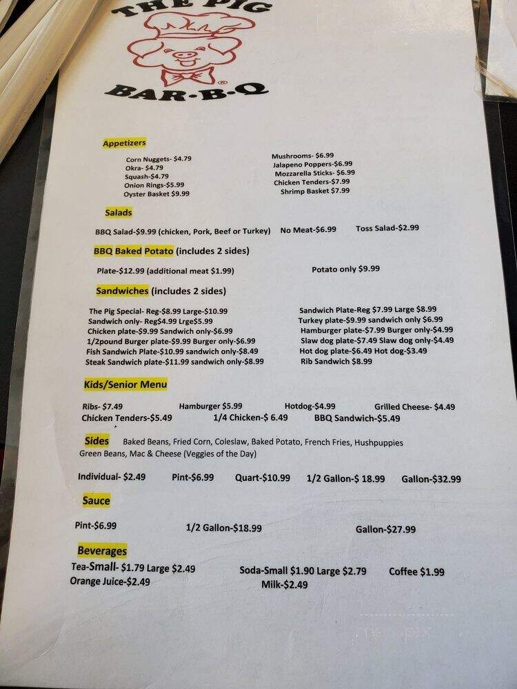 The Pig - Jacksonville, FL menu_pic