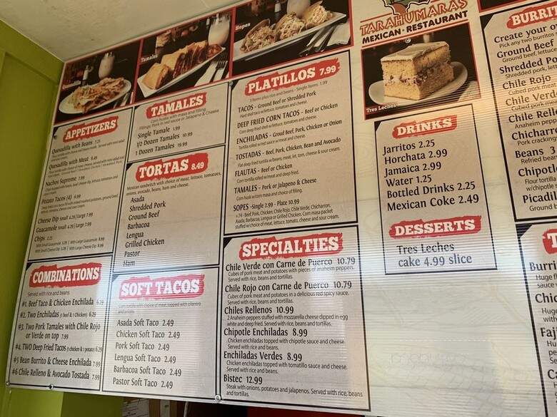 Tarahumara Mexican Restaurant - Shawnee, KS menu_pic