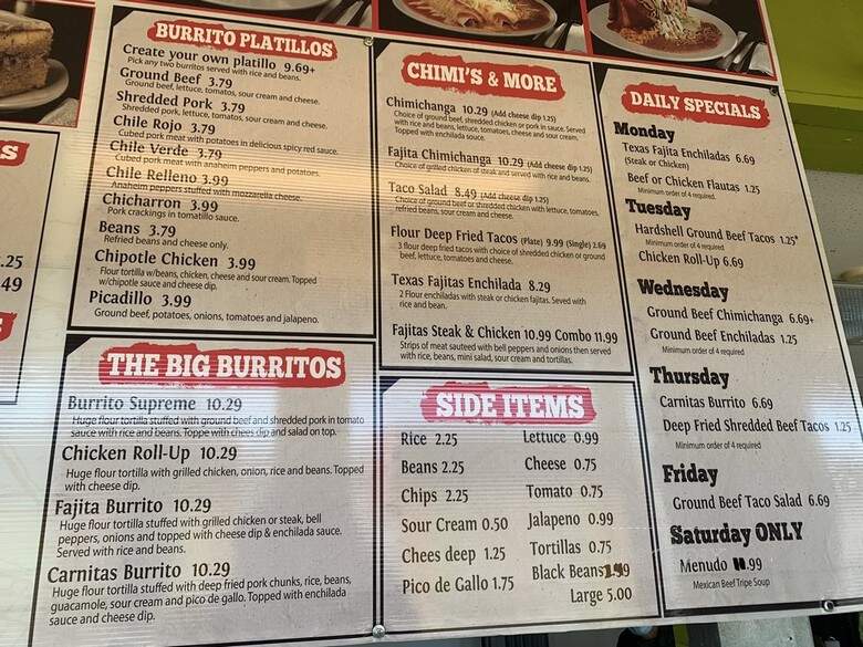 Tarahumara Mexican Restaurant - Shawnee, KS menu_pic