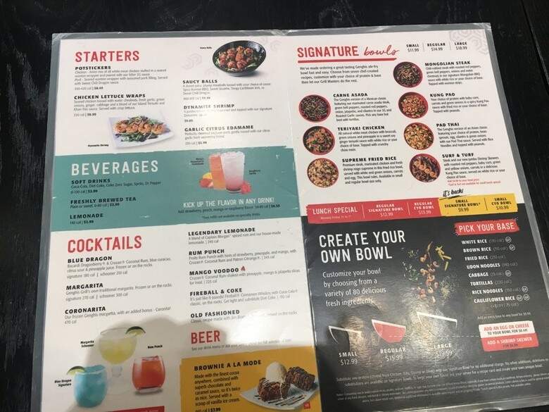 Genghis Grill - Duncanville, TX menu_pic