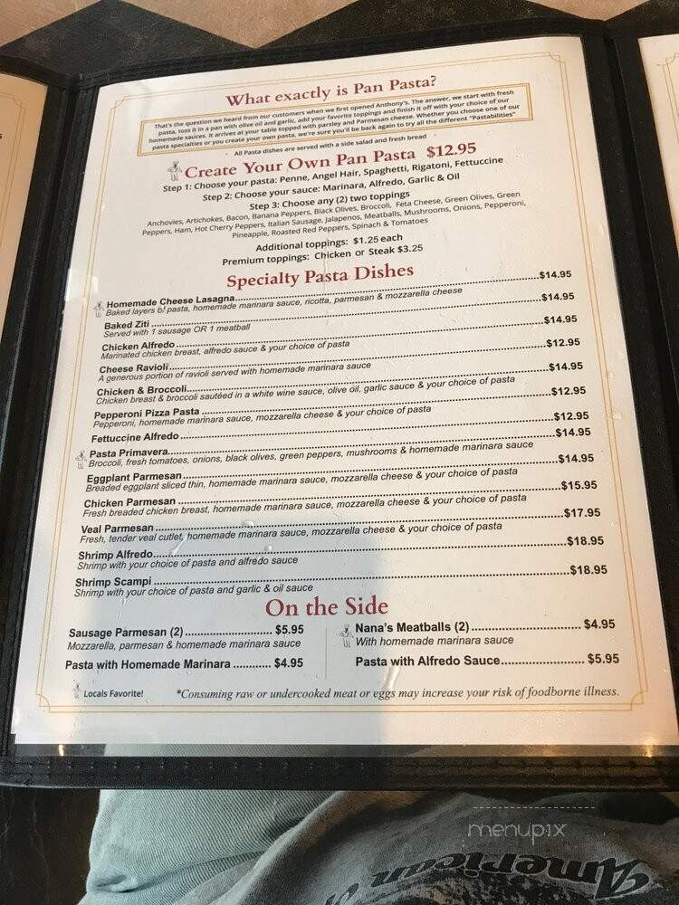 Anthony's Pizza and Pan Pasta - Surfside Beach, SC menu_pic