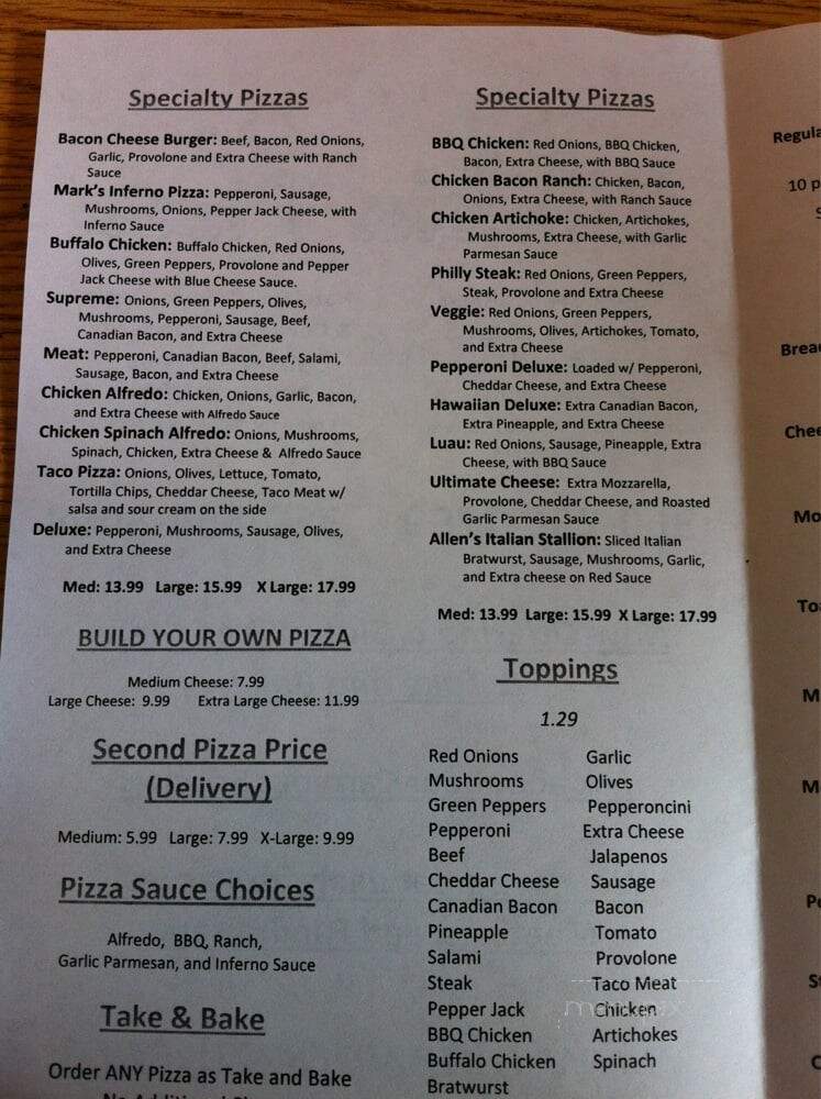 Blazzin Pizza Corp - Vancouver, WA menu_pic