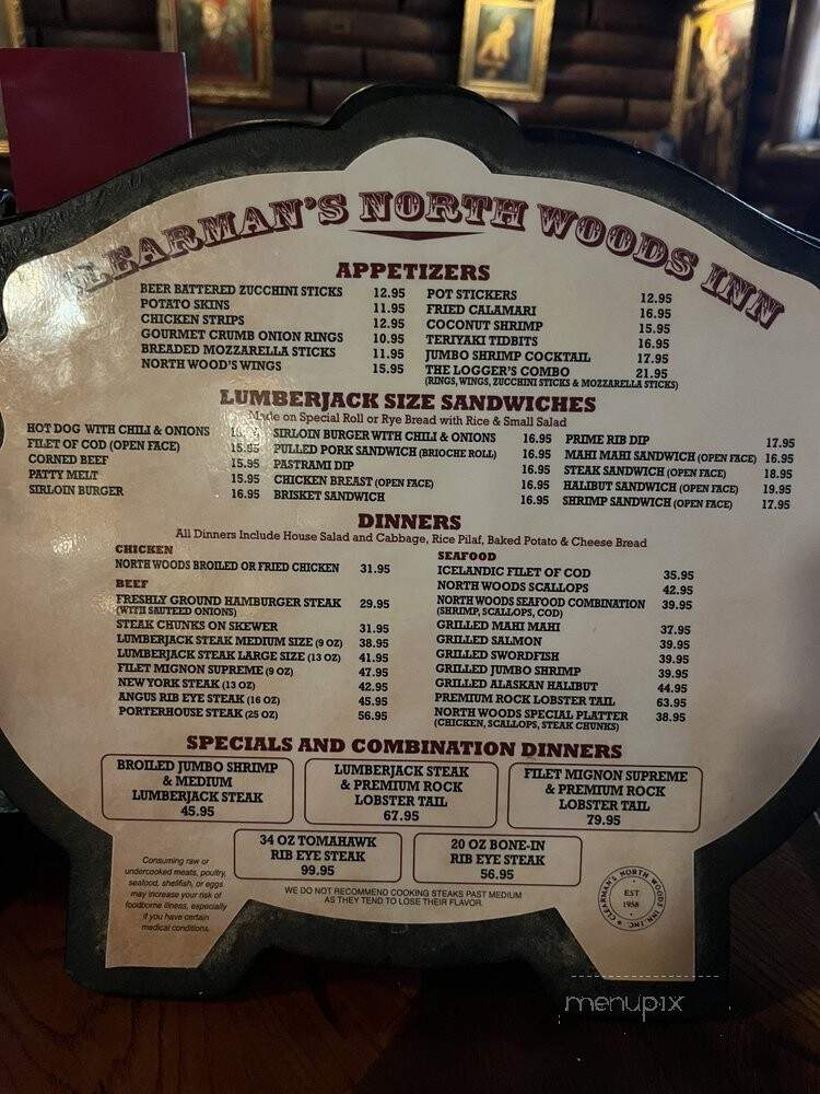Clearmans North Woods Inn of San Gabriel - Arcadia, CA menu_pic