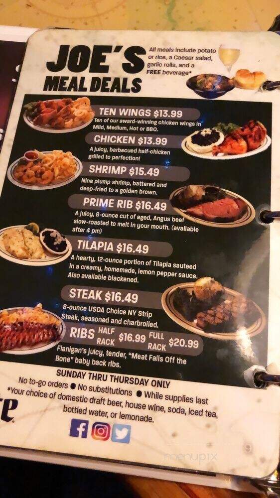 Flanigan's Seafood Bar and Grill - Fort Lauderdale, FL menu_pic