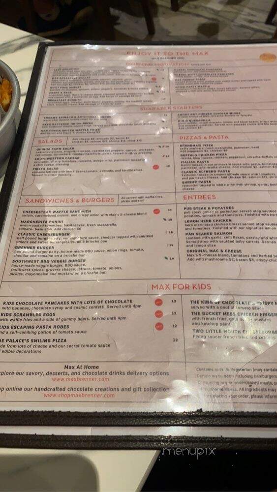 Max Brenner - Union Square - New York, NY menu_pic