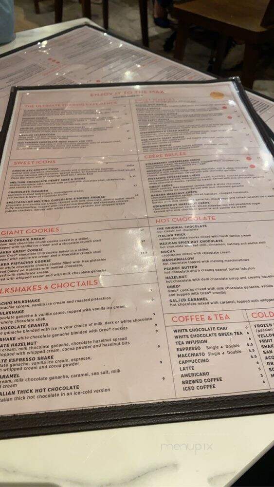Max Brenner - Union Square - New York, NY menu_pic