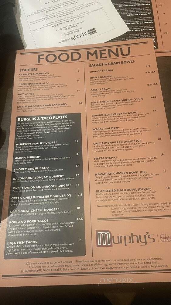 Murphy - Boulder, CO menu_pic