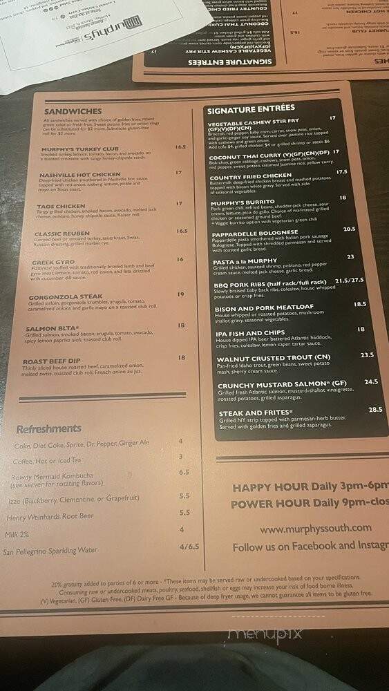 Murphy - Boulder, CO menu_pic