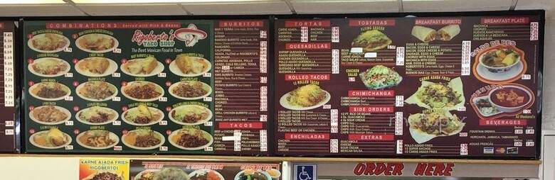 Rigobertos Taco Shop - La Mesa, CA menu_pic