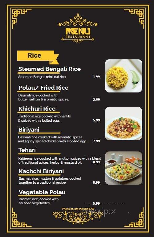 Aladin - Los Angeles, CA menu_pic