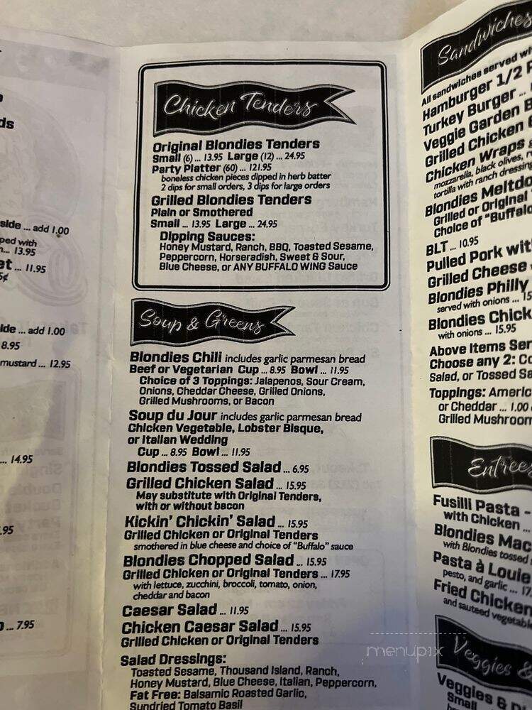 Blondie's Sports - New York, NY menu_pic