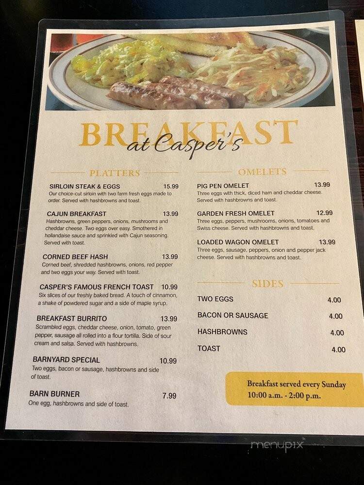 Caspers Cherokee Sirloin Room - Eagan, MN menu_pic