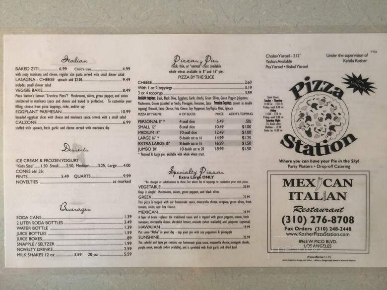 Kosher Pizza Station - Los Angeles, CA