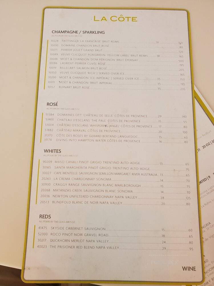 La Cote - Miami Beach, FL menu_pic