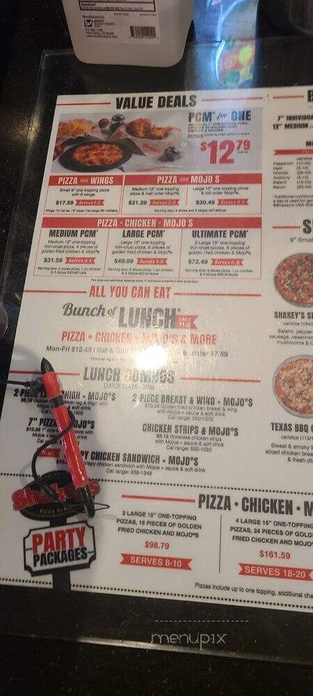 Shakeys Pizza Restaurant - Downey - Downey, CA menu_pic