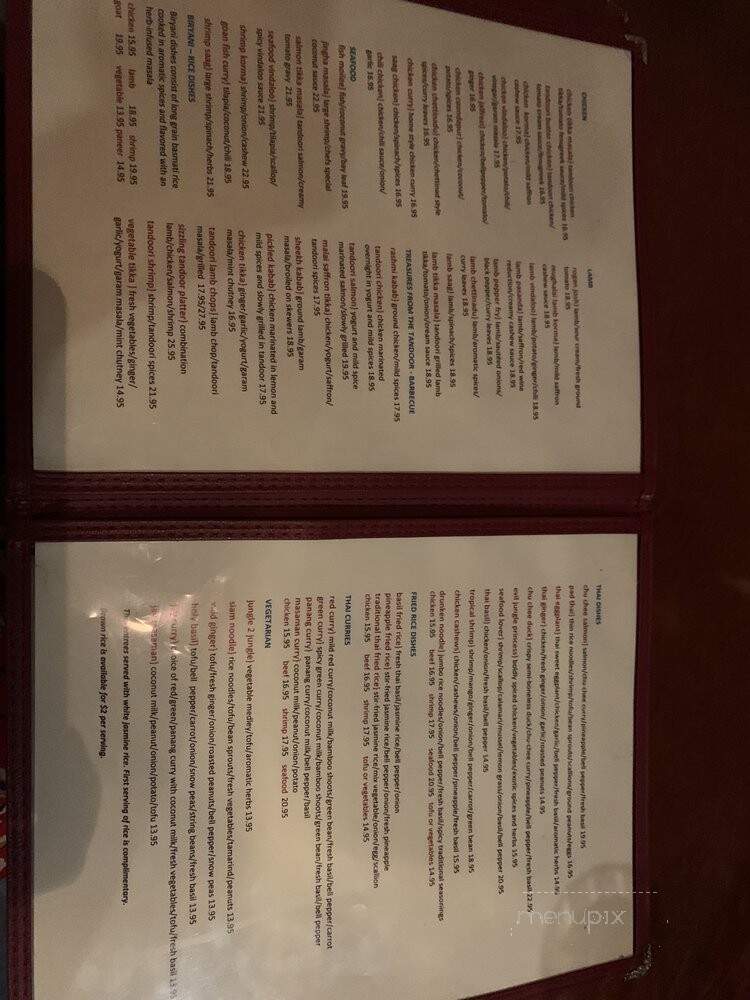 Spice Indian Thai Bistro - Newtown Square, PA menu_pic