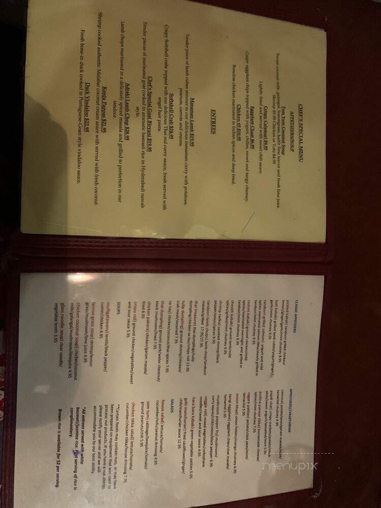 Spice Indian Thai Bistro - Newtown Square, PA menu_pic