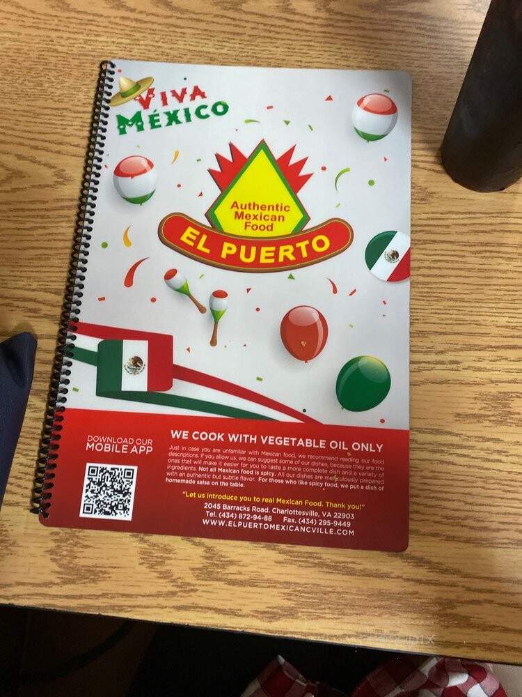 El Puerto - Charlottesville, VA menu_pic
