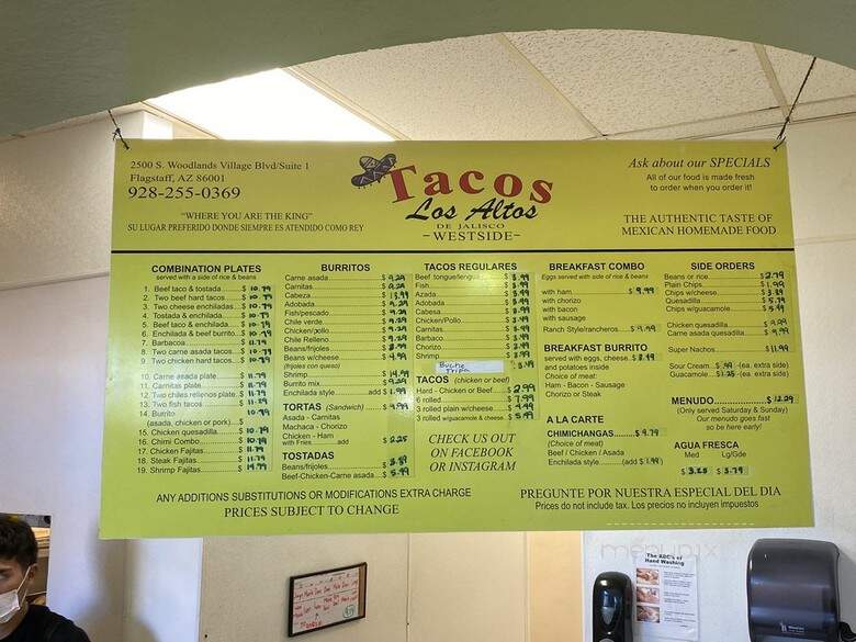 Tacos Los Altos - Flagstaff, AZ menu_pic