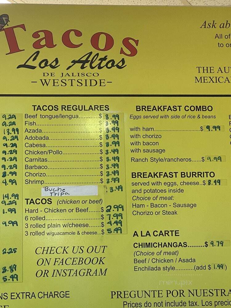 Tacos Los Altos - Flagstaff, AZ menu_pic