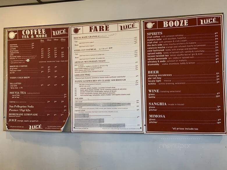 Sparkroot Coffee Bar and Fare - Tucson, AZ menu_pic