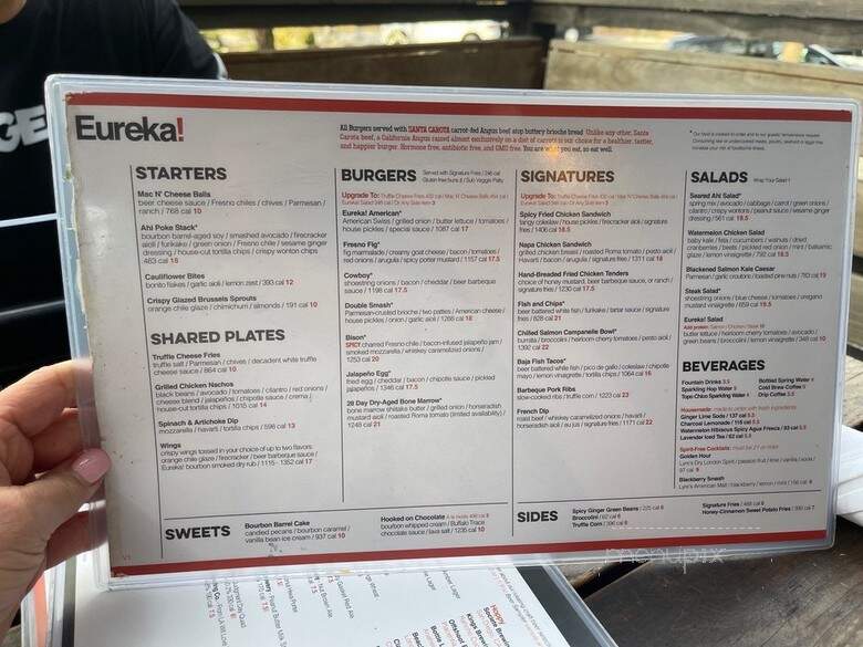 Eureka!Burger - Claremont, CA menu_pic