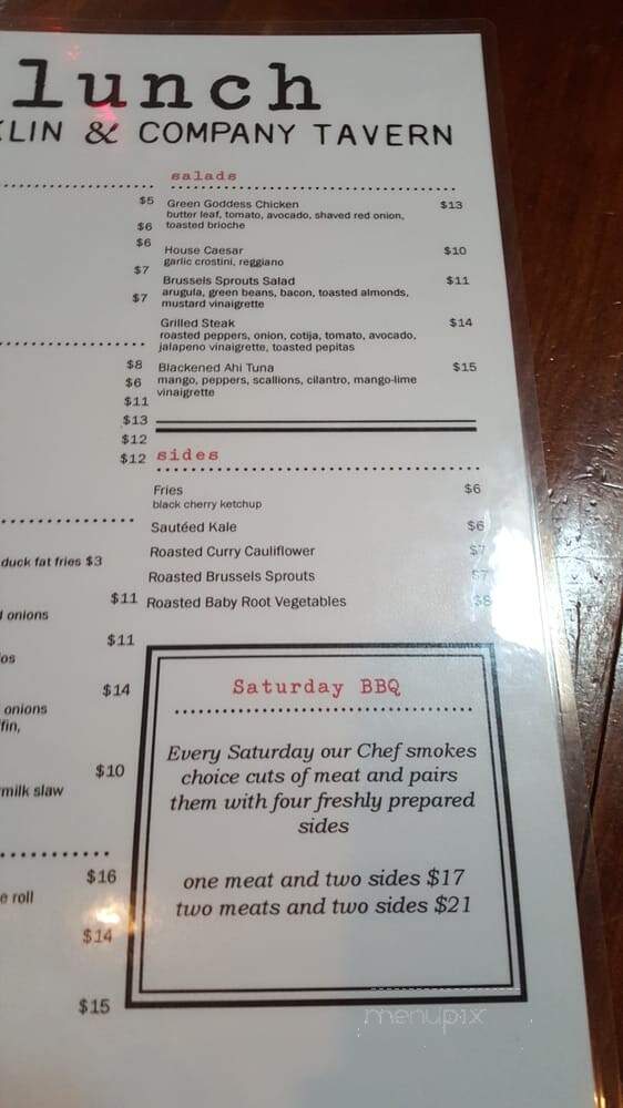 Franklin Company Local Tavern - Los Angeles, CA menu_pic