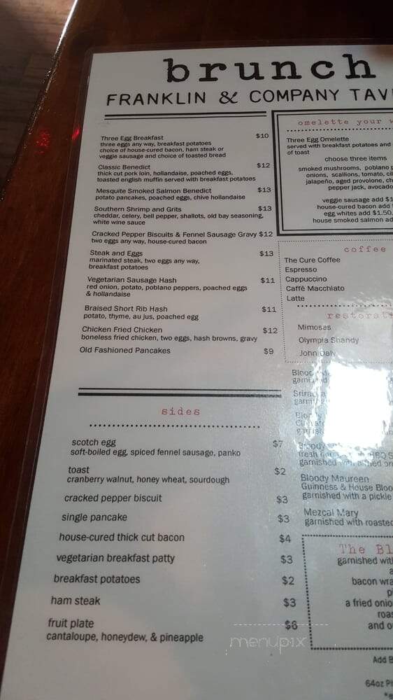 Franklin Company Local Tavern - Los Angeles, CA menu_pic