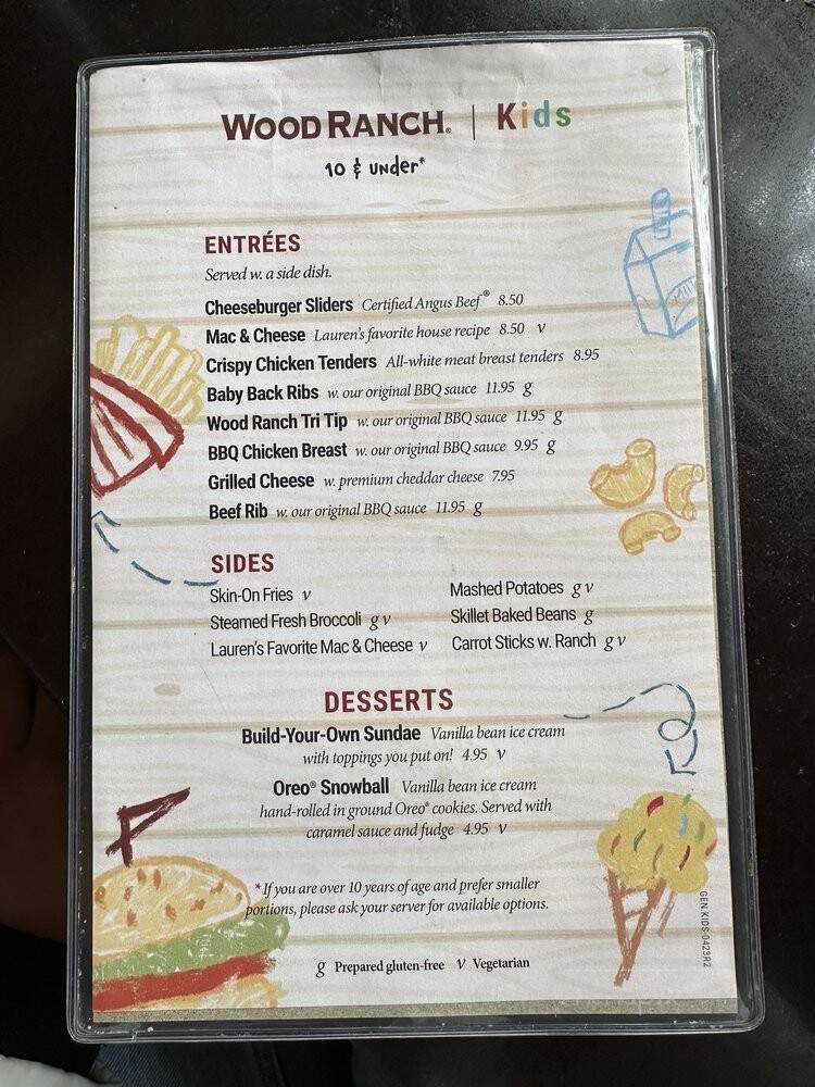 Wood Ranch BBQ Grill - Irvine, CA menu_pic