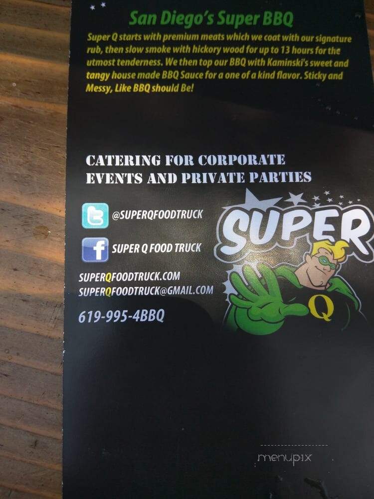 Super Q Food Truck - San Diego, CA menu_pic