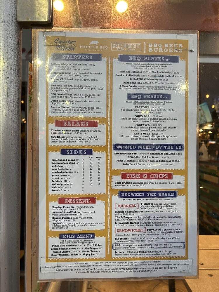 Coaster Saloon - San Diego, CA menu_pic
