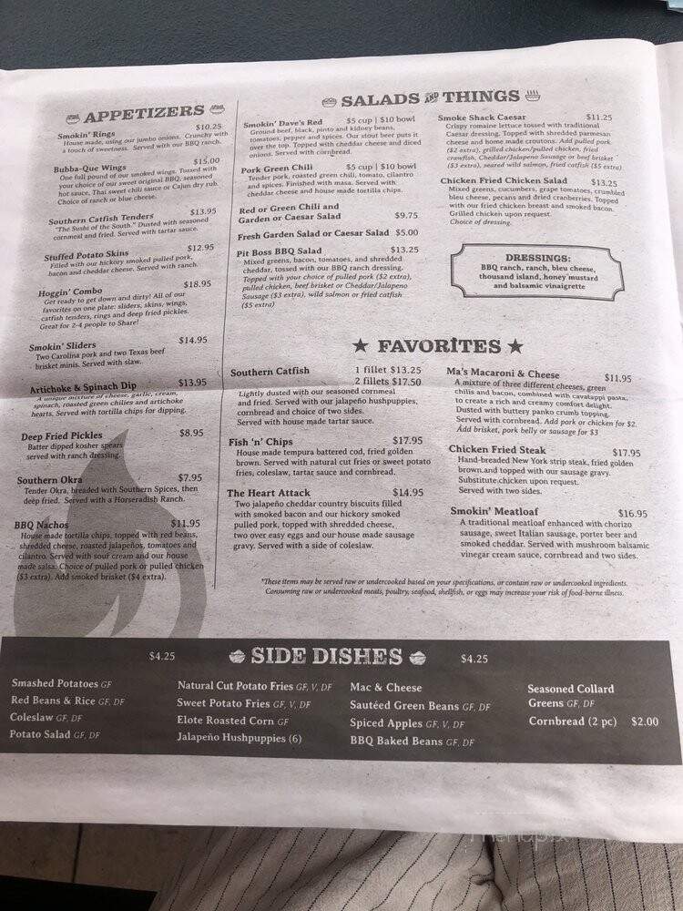 Smokin' Dave's BBQ Taphouse - Lyons, CO menu_pic