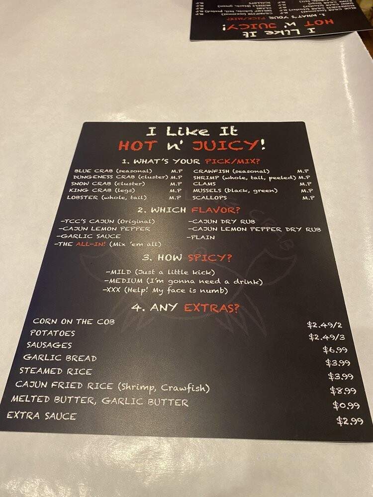 The Crawling Crab - Denver, CO menu_pic