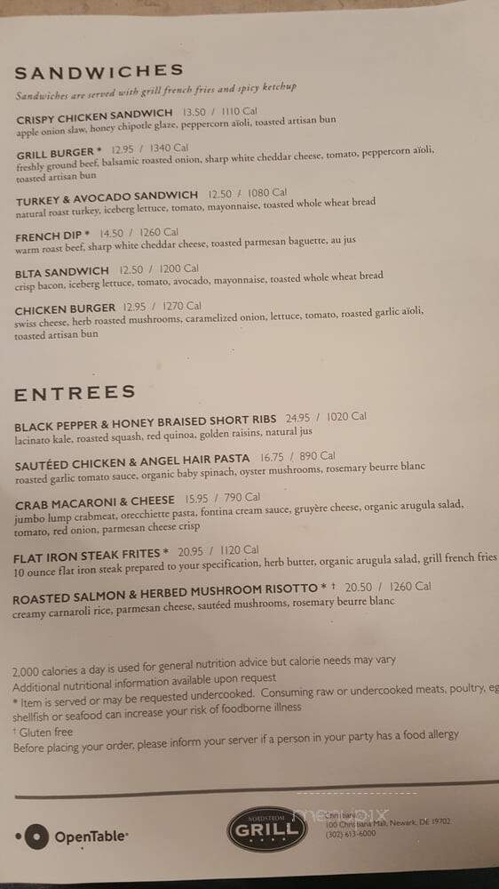 Nordstrom Sixth Pine - Newark, DE menu_pic