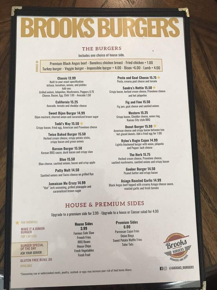 Brooks Gourmet Burgers & Dogs - Naples, FL menu_pic