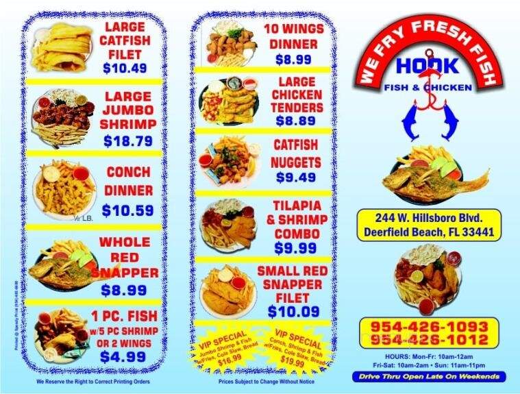 Hook Fish Chicken - Deerfield Beach, FL menu_pic