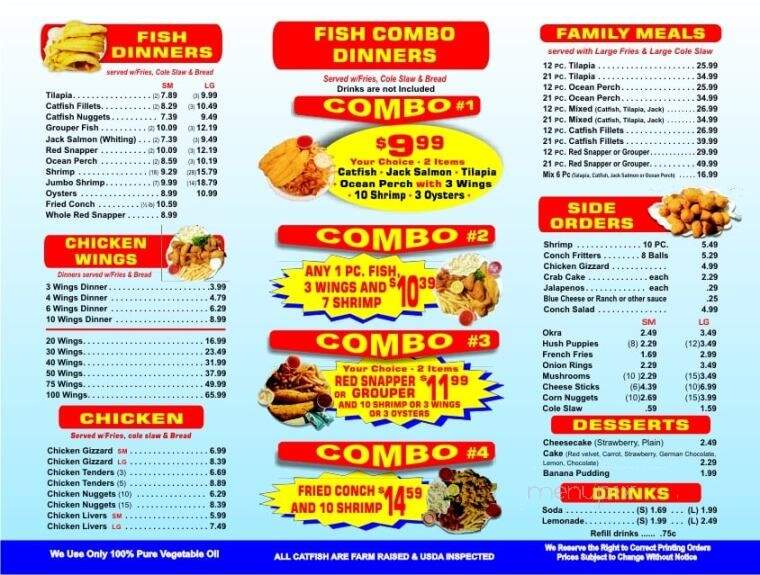 Hook Fish Chicken - Deerfield Beach, FL menu_pic