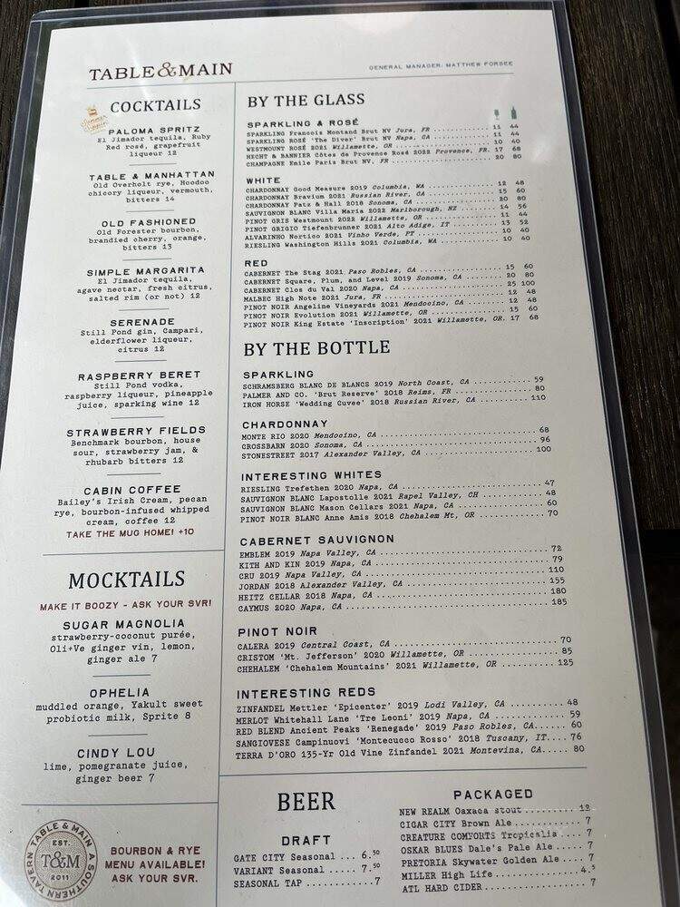 Table and Main - Roswell, GA menu_pic